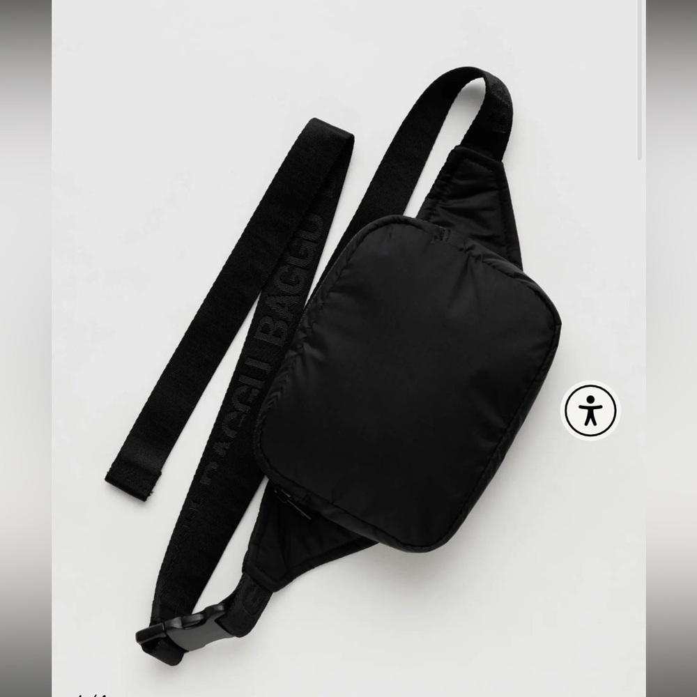 Baggu Black puffy fanny pack Belt Bag NEW